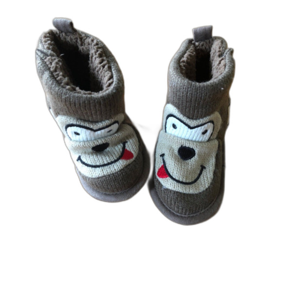 M&S Baby 12-18m Monkey Slippers with Non-slip treads - Picture 2 of 6